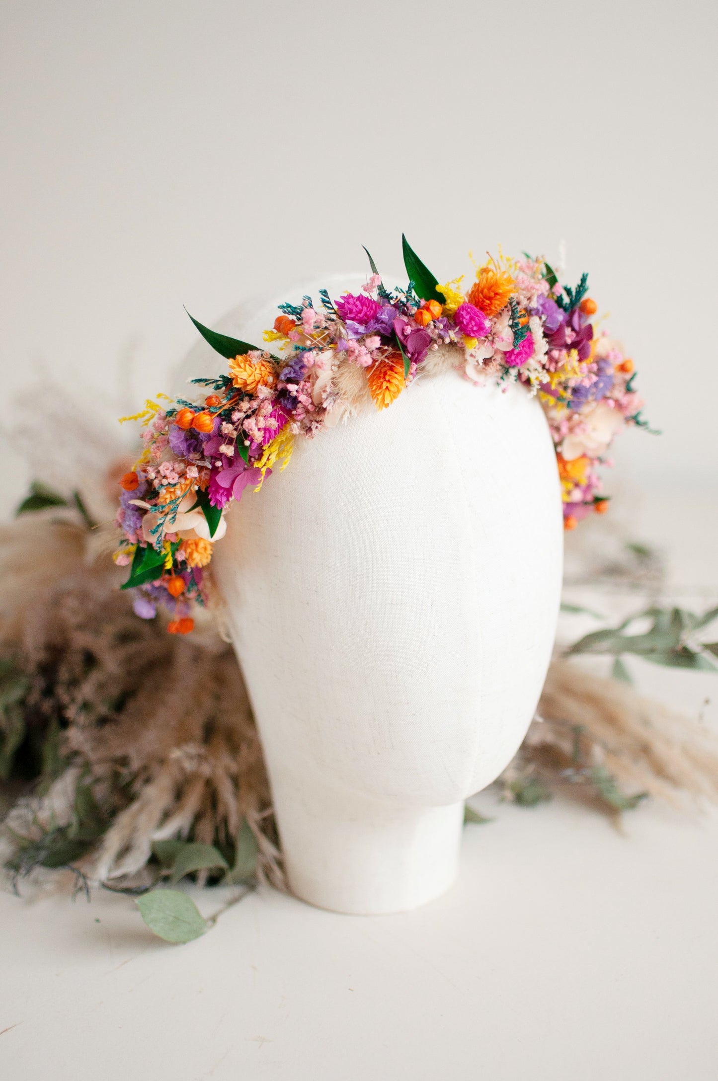Dried flowers headpiece