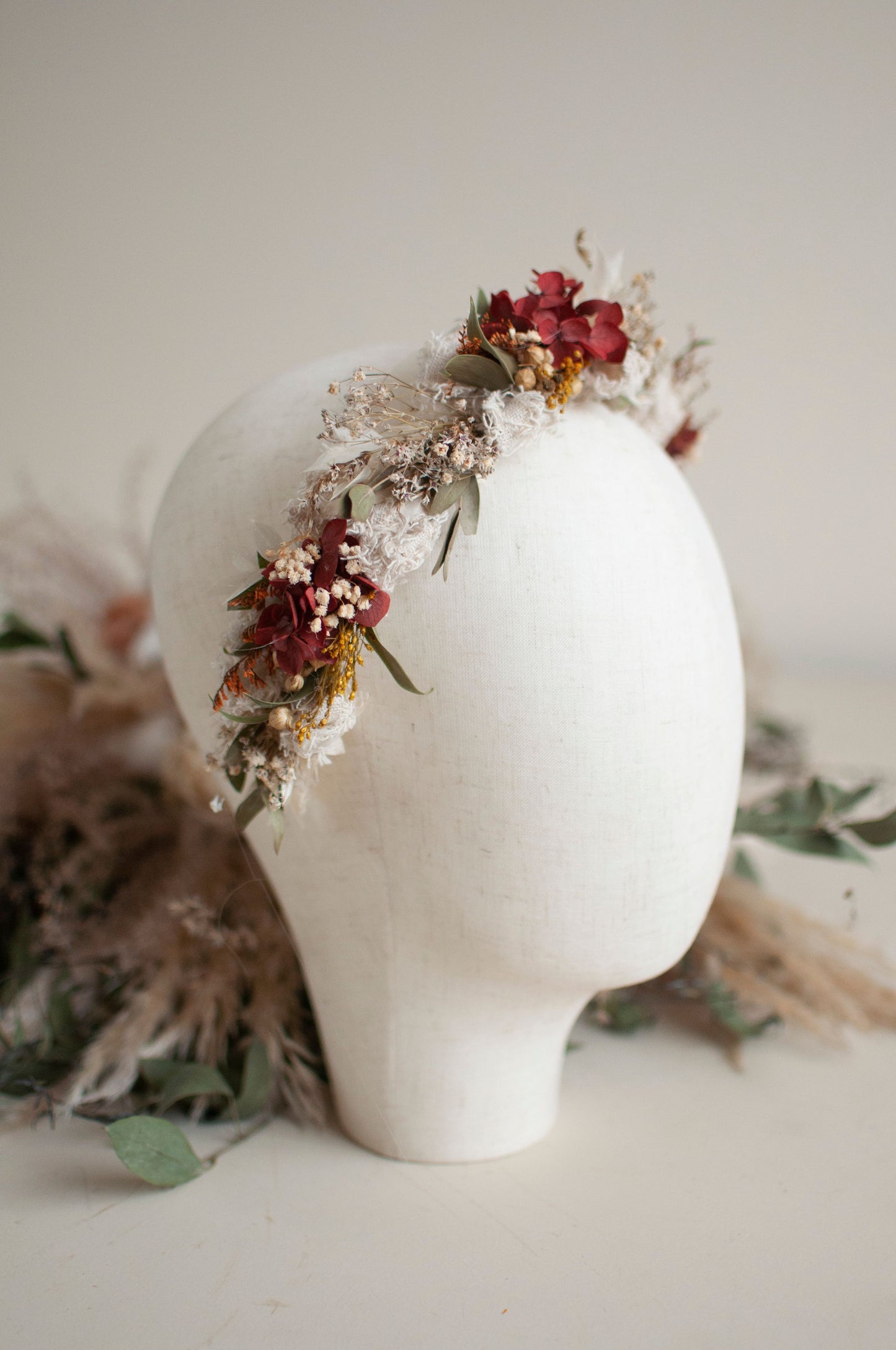 Dried flowers headpiece
